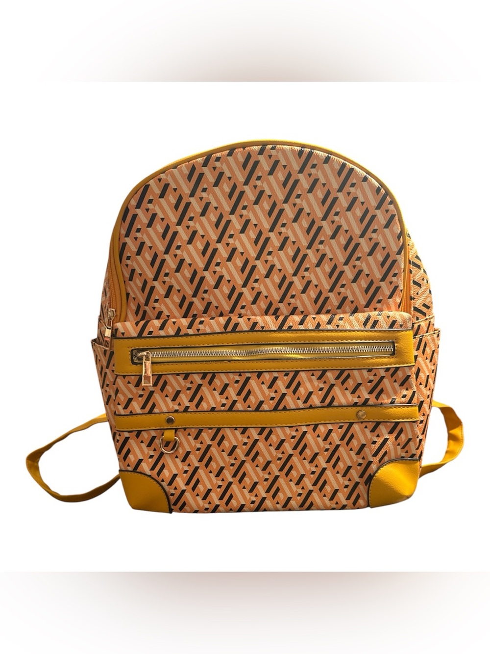 Stylish Yellow Patterned Women's Backpack